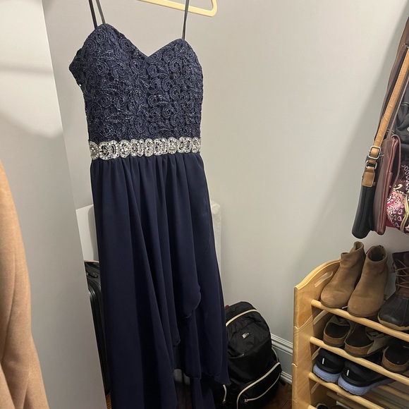 City Studios Navy Blue High Low Dress - Picture 5 of 7